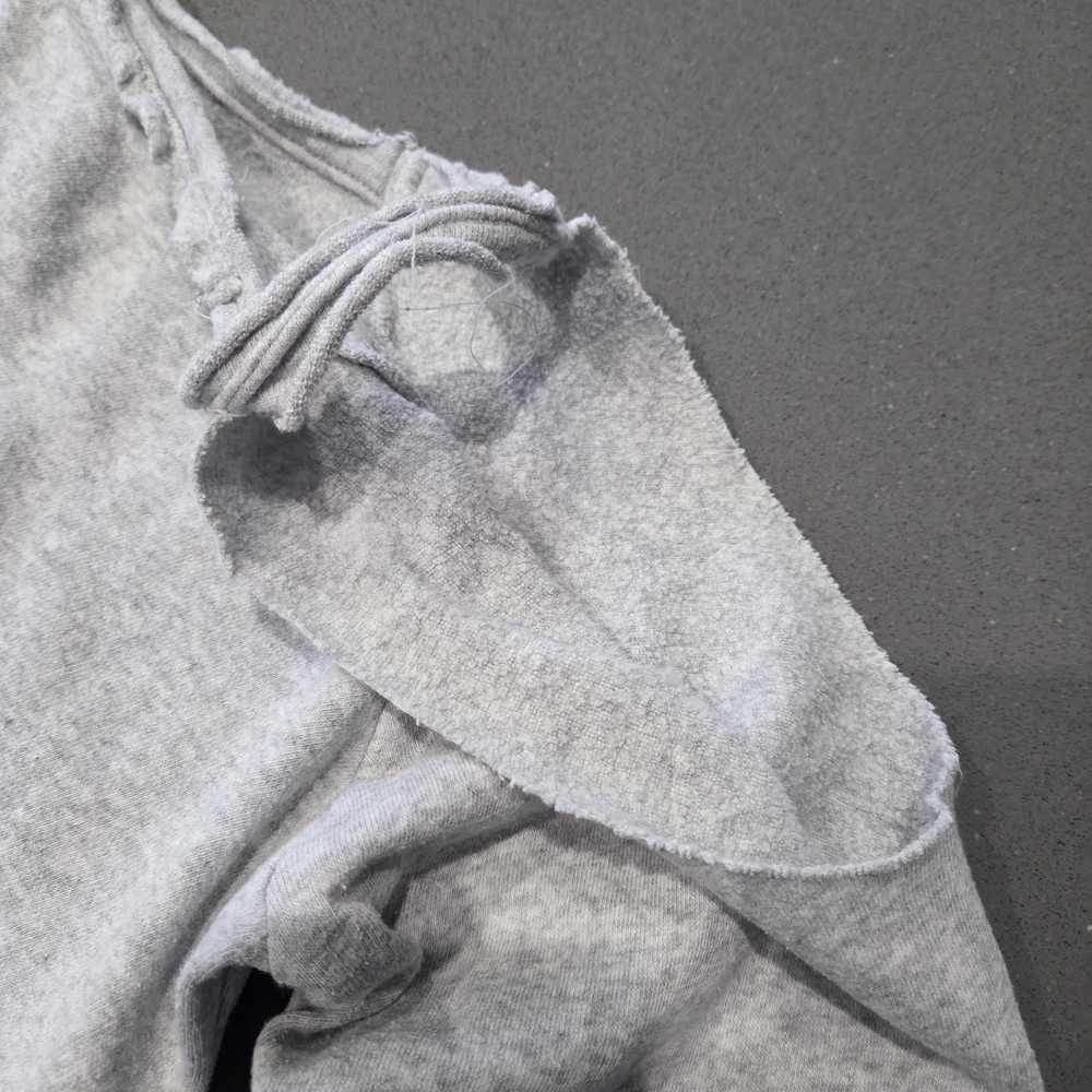 Chaser Off-Shoulder Distressed GRAY Sweater - Picture 8 of 9